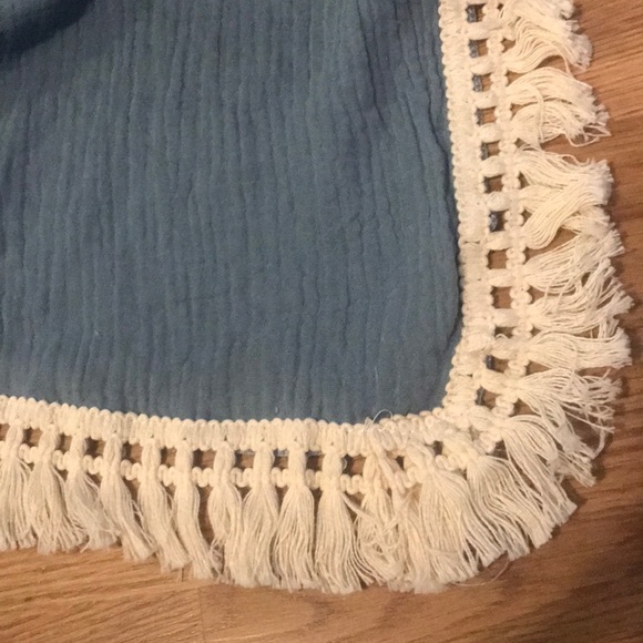 New Muslin Swaddle Fringe Blanket Newborn Pictures - Picture 2 of 3